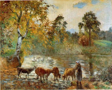  pond Painting - the pond at montfoucault 1875 Camille Pissarro